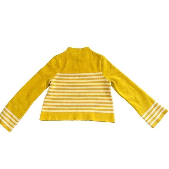 ANTHROPOLOGIE MOTH Structured Yellow & Pink Sweater Size M - Picture 3 of 8